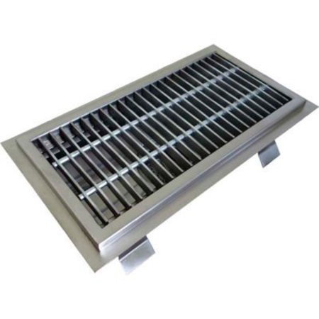 IMC TEDDY FOODSERVICE EQUIP IMC Anti-Splash Floor Trough with Stainless Steel Grating & 1 Center Drain ASFT-1224-SG